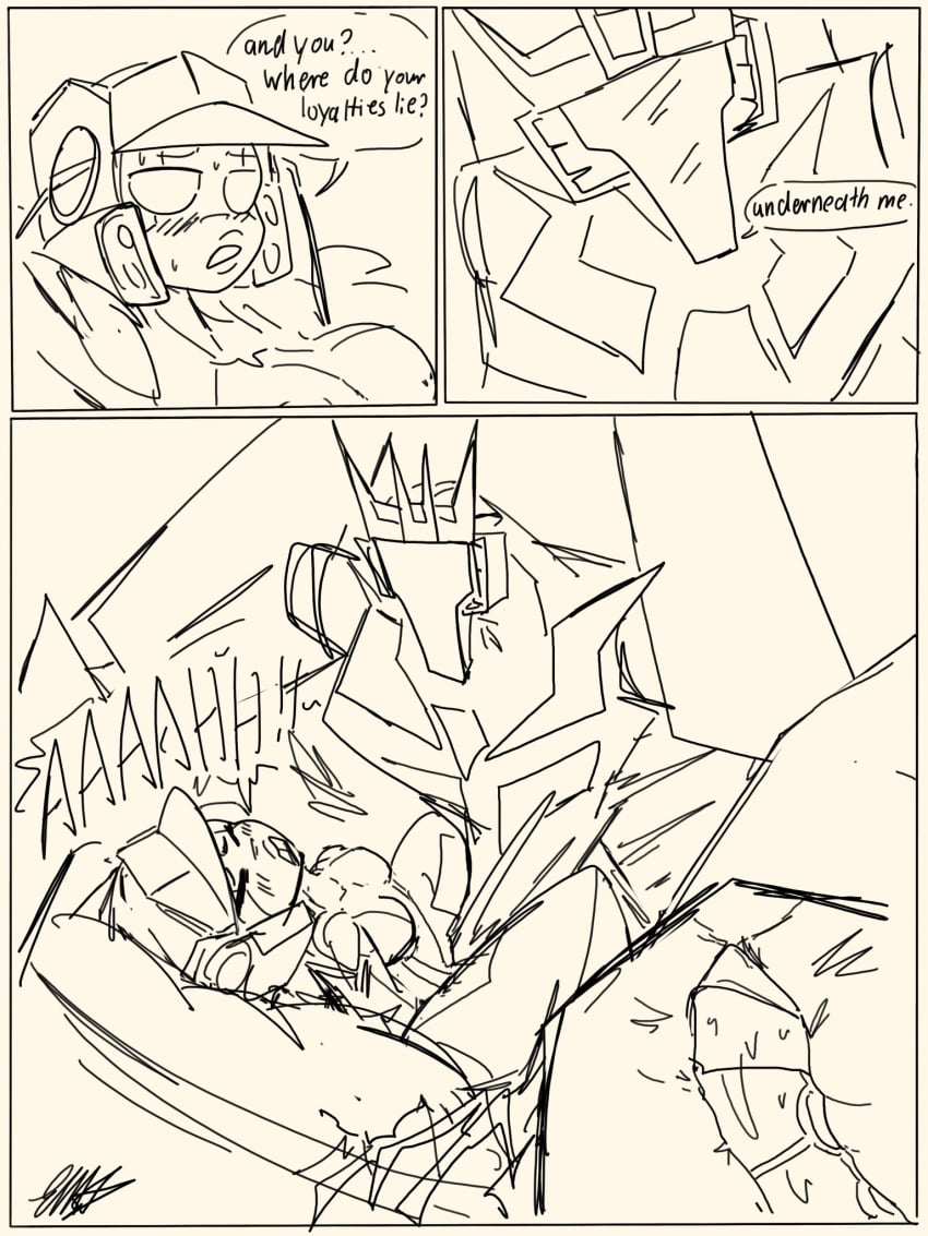 bigger_male comic comic_panel robot sex size_difference smaller_female soundblaster soundblaster_(oc) sparkplug star-the-skeleton transformers