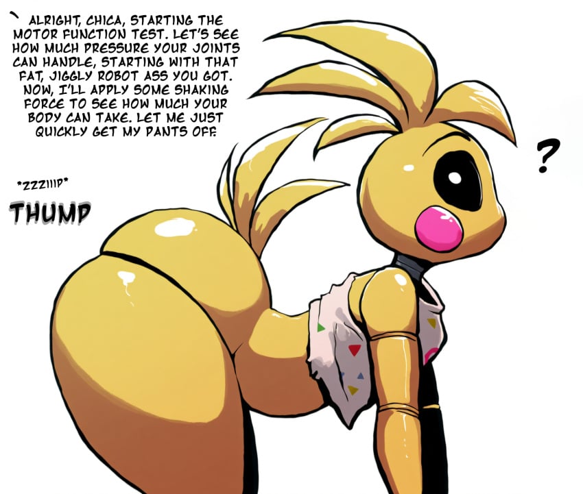 1girls adorable ai_generated all_fours animatronic animatronic_female anime animegirl ass ass ass_bigger_than_head before_anal before_blowjob before_oral before_sex bitch bubble_butt chica_(fnaf) clueless cute digital_art exposed_ass fat_ass female female five_nights_at_freddy's five_nights_at_freddy's_2 fnaf furry furry_female girl glossy heavenly_ass huge_ass innocent lewd looking_back naked nude on_all_fours on_knees robot robot_girl robot_humanoid shiny shiny_skin shortstack showing_ass showing_off showing_off_ass side side_view slut text thicc thick_thighs thighs white_background yellow