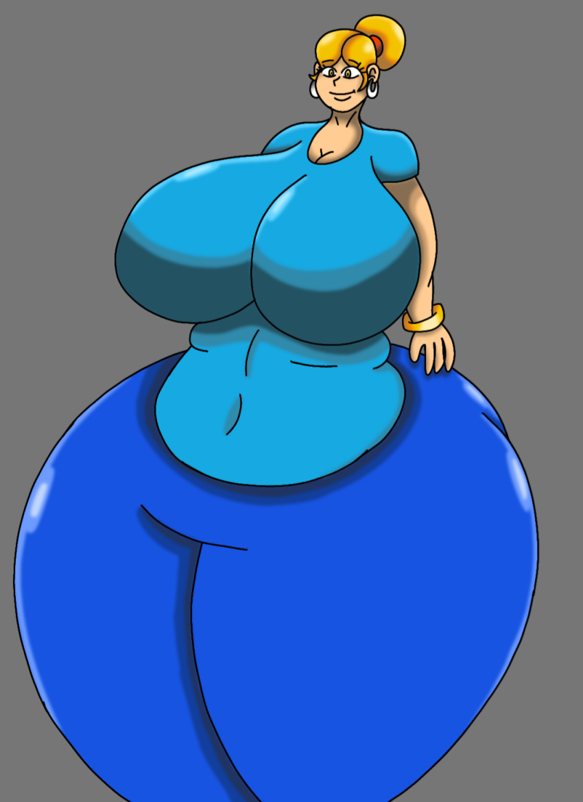 blonde_hair chubby deviantart earrings female full_body gold_dyma huge_breasts milf oc randomn91 thick_ass thick_thighs