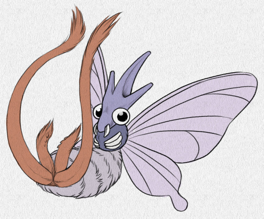 1boy anatomically_correct animal_genitalia arthropod black_eyes claspers erection feral insect long_penis looking_at_viewer male male_only moth multi_genitalia multi_penis nintendo nude pencil_(artwork) penis pokemon pokemon_(species) purple_fur purple_skin python13rp simple_background solo tapering_penis tetraphallia traditional_media_(artwork) venomoth video_games white_background wings yaroul