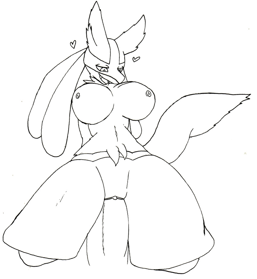 1boy 1girls 2017 anthro belly big_breasts big_ears breasts canine cula cula【クラ】 disembodied_penis erection fangs female fur furry half-closed_eyes heart human interspecies large_penis looking_down lucario male_human/female_anthro male_human/female_pokemon mammal monochrome navel nintendo nipples nude on_top open_mouth penetration pokemon pokemon_(species) pokemon_dppt pussy sex simple_background smile solo_focus straight tail teeth thick_thighs tongue vaginal_penetration video_games white_background