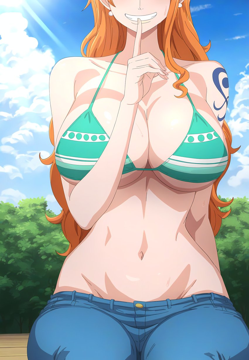 ai_generated bikini_top female female_only nami_(one_piece) one_piece one_piece_girls