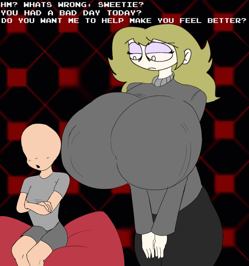 1boy 1girls 1milf anon anonymous_male big_breasts bigger_female blonde_hair breasts clothed clothed_female clothed_male clothing concerned crossed_arms house_of_horrorbrews huge_breasts long_blonde_hair long_hair looking_down male/female mario_(series) mature mature_female mature_woman milf mommy mother ms._solace_(ct) older_female older_woman_and_younger_boy open_mouth shirt sitting smaller_male super_mario_bros._(nes) sweater tall_female taller_female taller_girl tasteofchoklit_(edit) theluxusguy_(editor) themadguy_(editor) white_body white_skin white_skinned_female younger_male