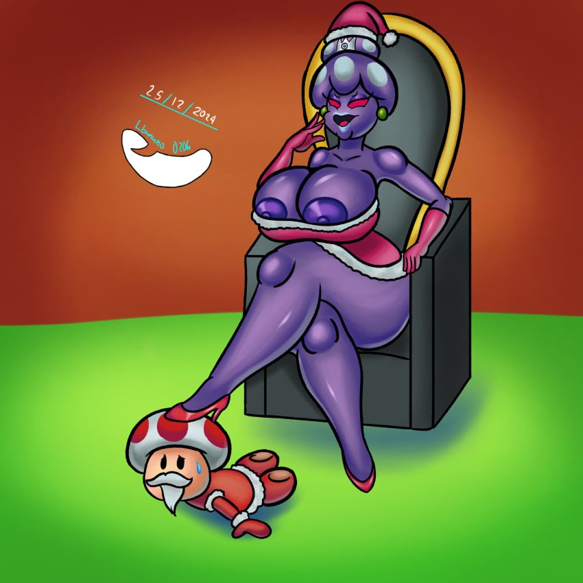 1girls big_breasts big_thighs breasts christmas_outfit curvy female heels high_heels lbanano0206 mario_(series) mario_and_luigi_(series) nintendo nipples princess_shroob tagme thighs wide_hips