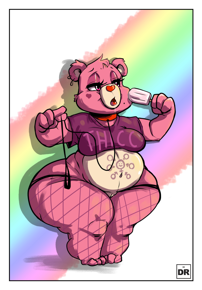 anthro bear belly big_belly breasts care_bears dingoringo30 female mammal overweight prostitution pussy solo