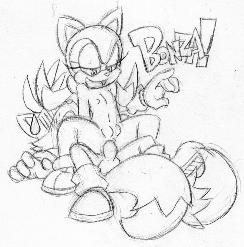 anal balls cub cub_on_cub female female_on_top femdom male marine_the_raccoon monochrome nipple penis praiz pussy sega sketch sonic_(series) tails