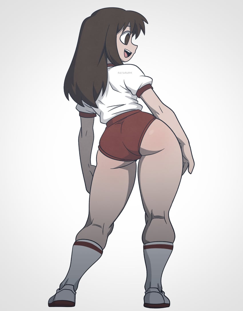 ass ass_focus azumanga_daiou back_view bloomers booty dat_ass gym_uniform looking_away osaka_ayumu_kasuga sayasushiswag shoes socks uniform