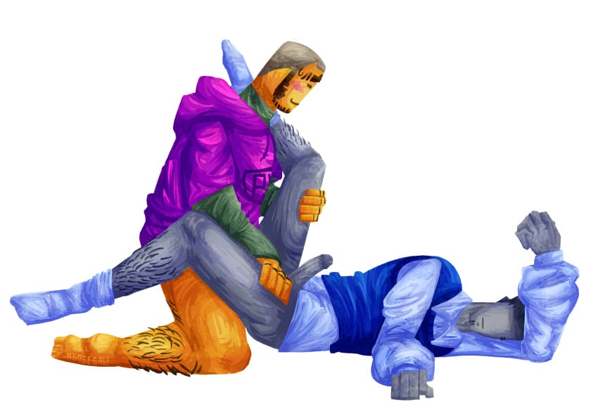 anal andrew_(bad_things) bad_anatomy bad_things_(roblox) blush covering_face erection expressionless hairy_legs holding_legs ivan_(bad_things) legs_up male/male missionary_position penetration penis roblox roblox_game robloxian self_upload shadow_face socks tagme_(artist)