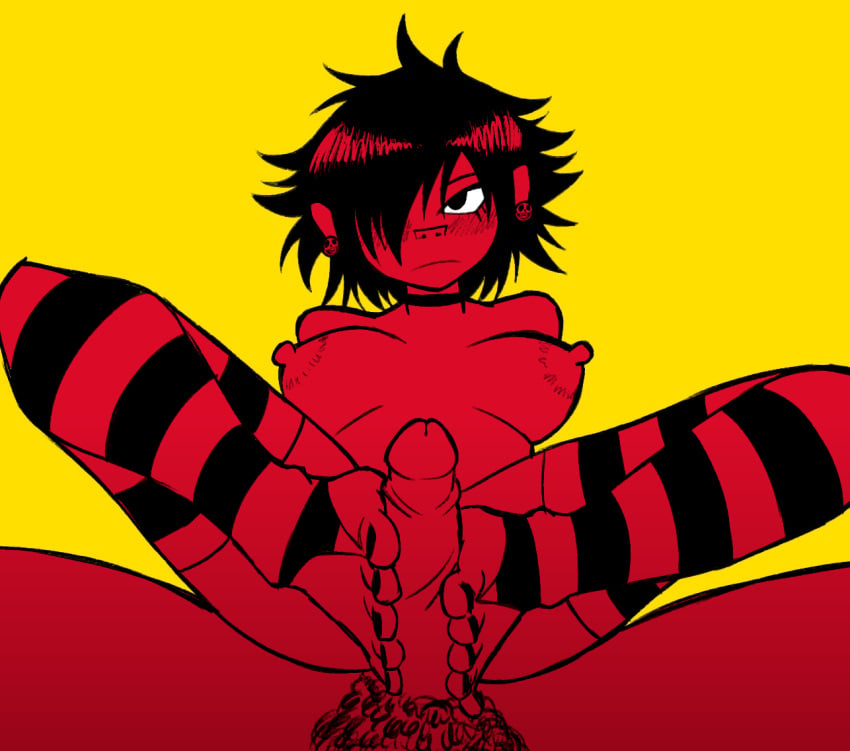 asian asian_female footjob gorillaz hair_over_one_eye noodle_(gorillaz)