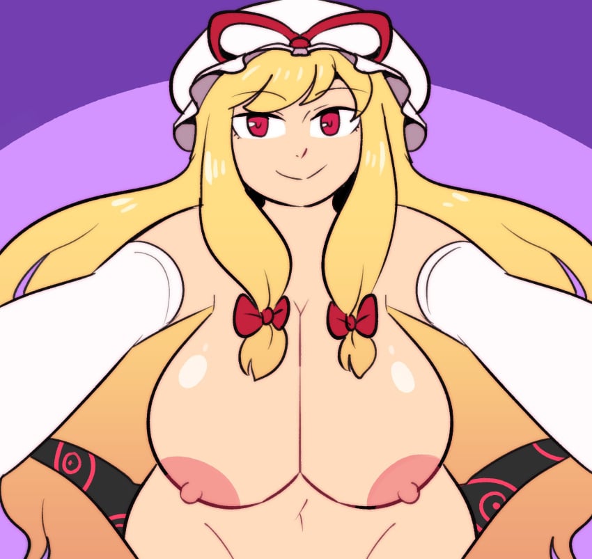 1girls big_breasts breasts dangling_breasts female kujikawaii nude tagme touhou yukari_yakumo