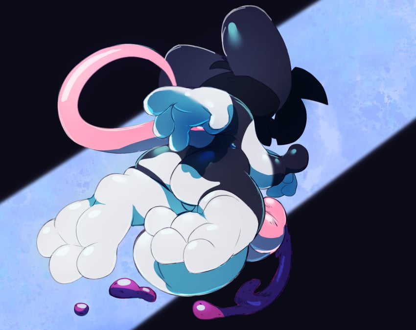 absurd_res action_pose anthro areola ass balls big_balls big_nipples big_penis black_hair bodily_fluids breasts buttons_(nipples) colored_cum cum fur futanari genital_fluids genitals grey_body grey_fur grey_nipples gynomorph hair hi_res huge_balls huge_cock huge_nipples hyper hyper_balls hyper_genitalia hyper_nipples intersex lilithdog lilithdog_(nimmy) mouse_ears mouse_tail nimmy nipples nubbed_penis paws penis pink_penis pink_tail pose purple_cum rear_view running short_stackification slightly_chubby slightly_chubby_intersex solo tail tefemmosus thick_thighs unusual_bodily_fluids unusual_cum unusual_genital_fluids white_body white_fur