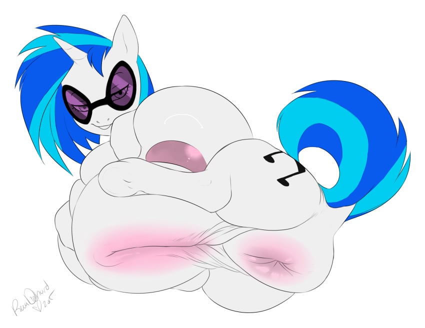 1girls aly_d anus areola breasts cutie_mark dock equine female feral friendship_is_magic fur horn hyper hyper_anus hyper_breasts hyper_pussy looking_at_viewer mammal my_little_pony pussy revadiehard solo unicorn vinyl_scratch_(mlp) white_fur