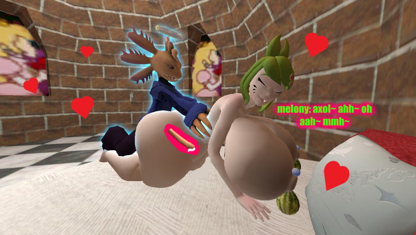 3d 3d_(artwork) axol_(smg4) big_ass big_breasts cum_inside doggy_style garry's_mod gmod kaibernation melony_(smg4) moaning sex smg4 text x-ray xray_view