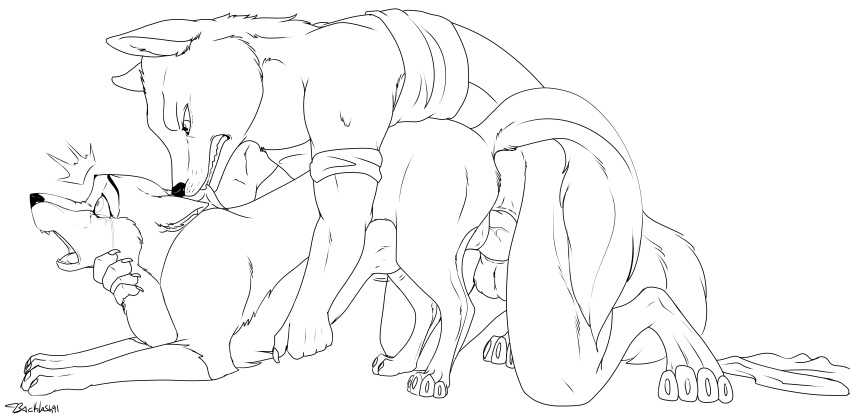 aleu animal_genitalia animal_penis anthro anthro_on_feral ass_up backlash91 balls balto_(film) bite bottomless canine_penis claws clenched_teeth clothed clothing conditional_dnp digitigrade domination duo ears_back female feral forced from_behind_position hi_res kneeling male male_domination male_on_feral monochrome mostly_nude mounting neck_bite open_mouth penis rape sex side_view simple_background stomach_bulge straight tears teeth white_background zoophilia