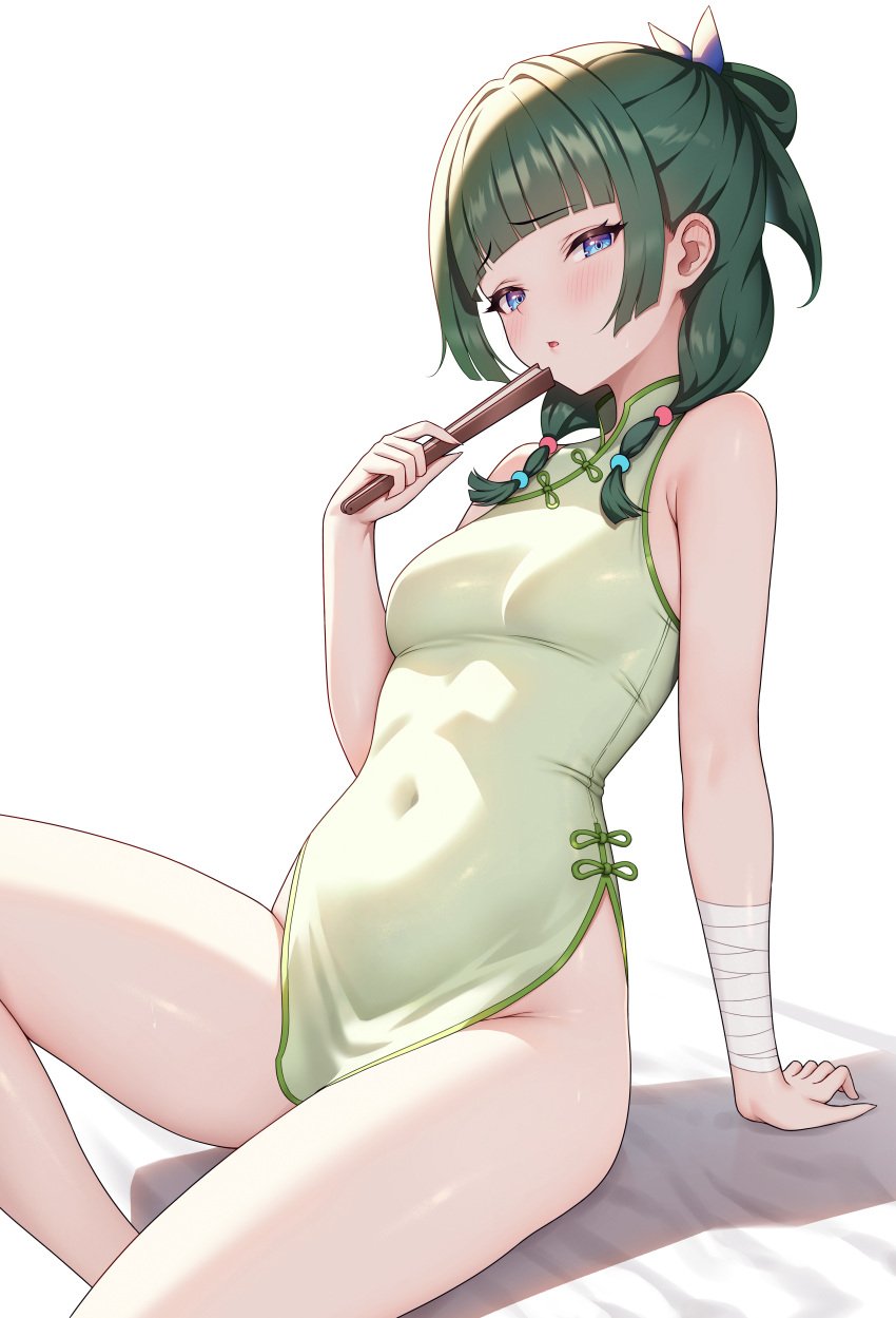 ass breasts female green_hair secon short_hair thighs