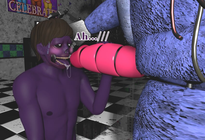 3d big_penis blowjob bonnie_(fnaf) cock cum dick five_nights_at_freddy's five_nights_at_freddy's_2 gay male male/male male_only michael_afton nude nude_male purple_body purple_skin source_filmmaker withered_bonnie yuuki_momofox