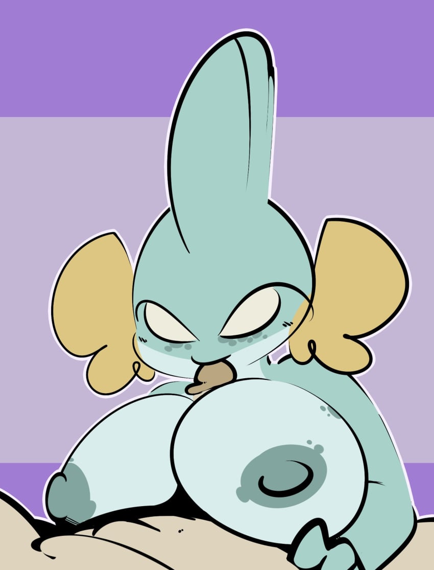 1-upclock 2024 anthro big_breasts blue_body breast_play breasts duo fellatio female freckles generation_3_pokemon generation_5_pokemon hi_res huge_breasts kay_(1-upclock) male male/female mudkip nintendo nipples oral paizuri panpour penile penis_lick pokemon pokemon_(species) purple_background romantic romantic_couple sex simple_background sucking_tip titfuck titjob tobias_(1-upclock)