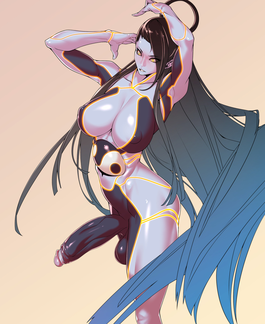 1futa black_hair capcom futa_only futanari long_hair long_penis muscular_arms muscular_female muscular_futanari muscular_thighs nude nude_futanari penis penis_out seth_(sfv) street_fighter tomoyuki_kotani white_skin white_skinned_futanari yellow_eyes yin_yang