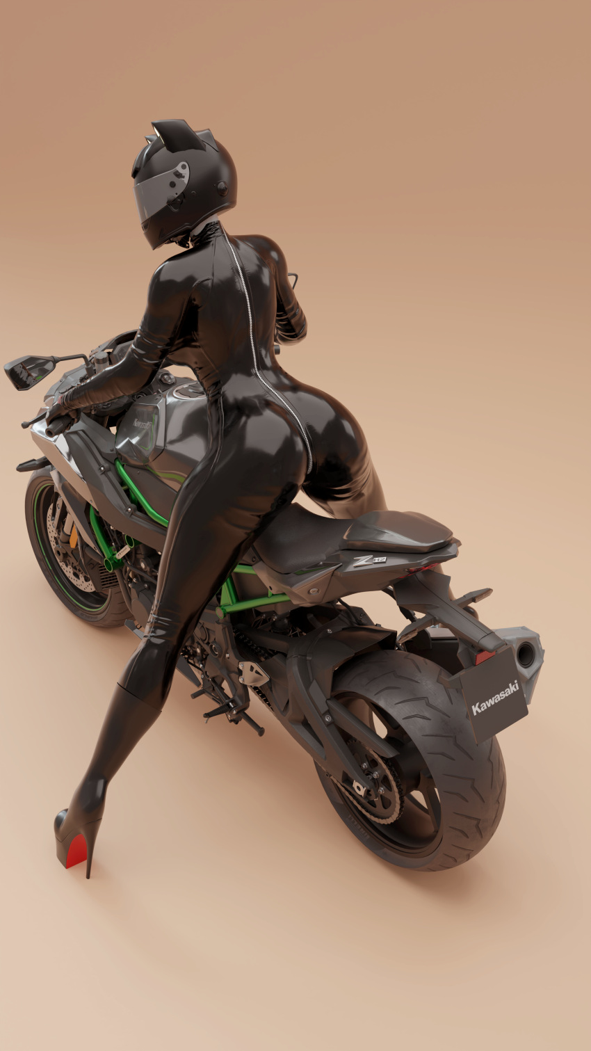 3d ass bodysuit boots catsuit celty_sturluson durarara!! girl helmet latex motorcycle saibamanhd skin_tight suit tight_clothes tight_clothing