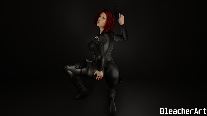 1girls 3d 3d_model 3d_render alternate_version_at_source alternate_version_available big_ass big_breasts big_butt black_widow_(marvel) bleacherart celebrity female female_only from_behind gun guns marvel marvel_cinematic_universe marvel_comics natasha_romanoff nude nude_female partially_clothed partially_clothed_female posing posing_with_weapon real_person red_hair scarlett_johansson solo wetsuit