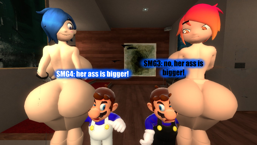 arguing argument ass ass_focus ass_on_face belle_fontiere big_ass big_butt bubble_ass bubble_butt classic_tari_(smg4) competition fighting kaibernation tari_(smg4)