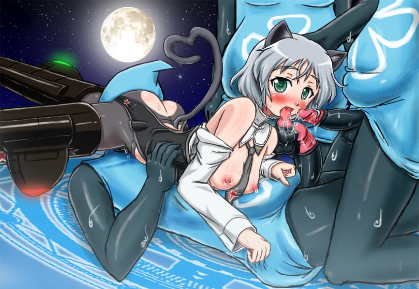 blush clothing cunnilingus female medium_breasts morrie oral_sex pantyhose sanya_v_litvyak strike_witches world_witches_series