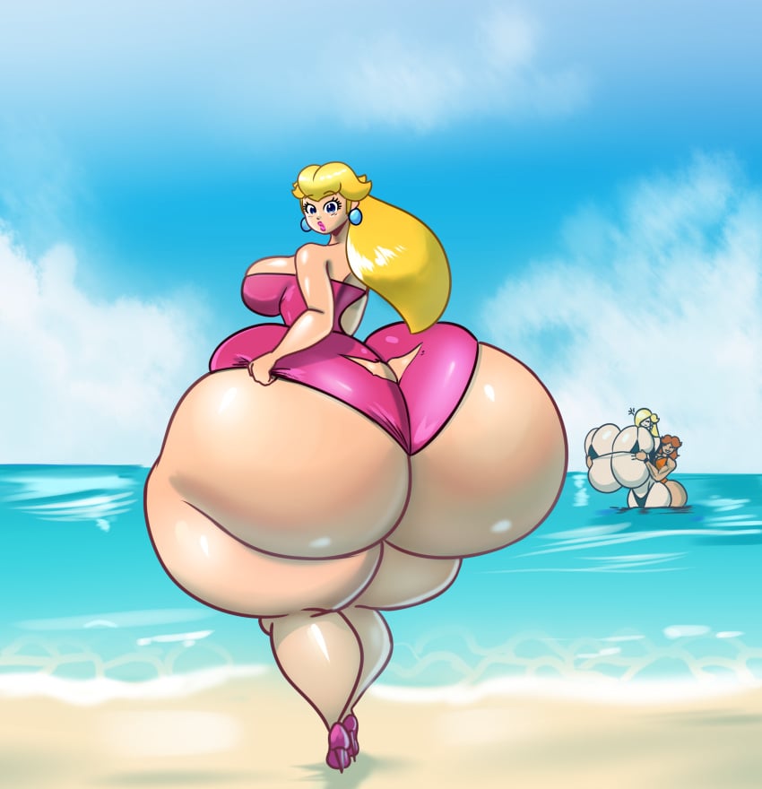 3girls ass ass_bigger_than_head ass_focus ass_window beach beach_background big_breasts big_butt bikini breasts breasts_bigger_than_head female female_only huge_ass huge_butt huge_thighs hyper_ass hyper_breasts hyper_butt large_ass large_breasts looking_at_viewer looking_back mario_(series) multiple_girls nintendo panchito1234nos princess_daisy princess_peach princess_rosalina schnauzercito sideass teasing thick_ass thick_thighs thighs thunder_thighs wide_hips wobbling_ass