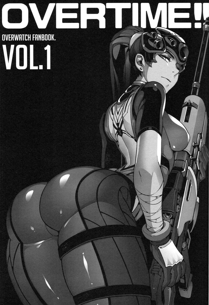 abi_kamesennin ass bear_hand comic dat_ass female hirame monochrome overtime!!_overwatch_fanbook_vol.1 overwatch uncensored widowmaker