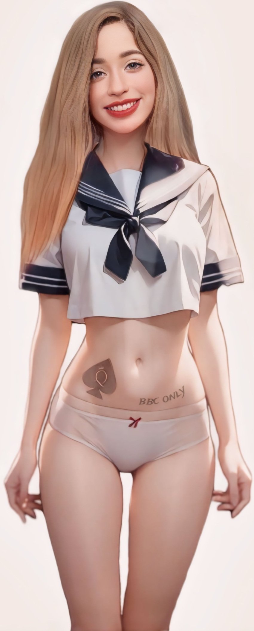 1girls ai_generated blonde_hair body_writing csdraw curvy curvy_figure degradation_text half_naked hi_res light-skinned_female midriff pale-skinned_female panties petite petite_body petite_female qos queen_of_spades queen_of_spades_symbol realistic school_girl school_uniform slim_waist small_breasts small_waist smiling_at_viewer snowbunny solo_female stable_diffusion teenage_girl teenager thigh_gap white_panties young