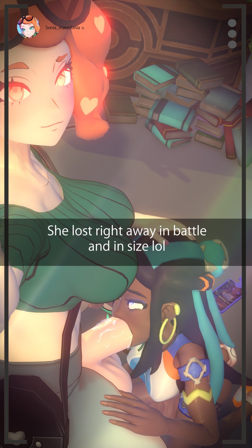 2futas 3d blowjob domination_loss duo futa_on_futa futa_only futaflux futanari hung_bottom instant_loss nessa_(pokemon) nintendo pokemon selfie sonia_(pokemon)