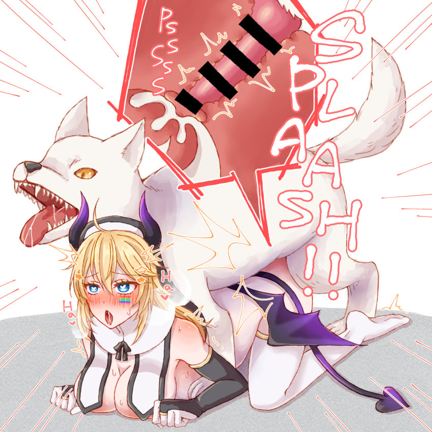 1dog 1female 1girls animal_genitalia animal_penis armwear averysai bent_over bestiality big_breasts blonde_hair blush bodily_fluids canine canine_genitalia canine_on_human canine_penis censor_bar censored clothing cum cum_in_pussy cum_in_uterus cum_inside demon_girl demon_horns digital_drawing_(artwork) digital_media_(artwork) dog dog_penis doggy_style domestic_dog female female_penetrated feral feral_dominating_female feral_dominating_human feral_domination feral_on_female feral_on_human feral_penetrating feral_penetrating_female feral_penetrating_human from_behind_position genital_fluids genitals hair human human_on_feral human_penetrated indie_virtual_youtuber interspecies_sex knot knotting large_ass large_breasts male male/female mammal sex submission submissive submissive_female submissive_human tongue_out vaginal_penetration virtual_youtuber x-ray zoophilia