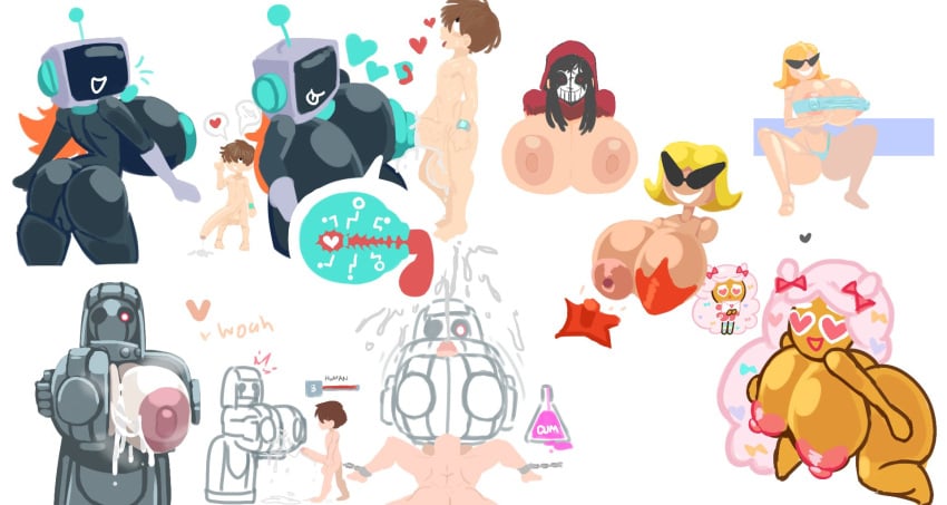 1boy 5girls areolae barefoot big_breasts bikini breasts character_request completely_nude completely_nude_female cookie_run copyright_request cotton_candy_cookie drawpile female full_body knick_knack lewdicrousart male naked naked_female nipple_fucking nipple_penetration nipples nude nude_female pasties penis pixar robot robot_girl squatting starfish starfish_pasties sunny_miami