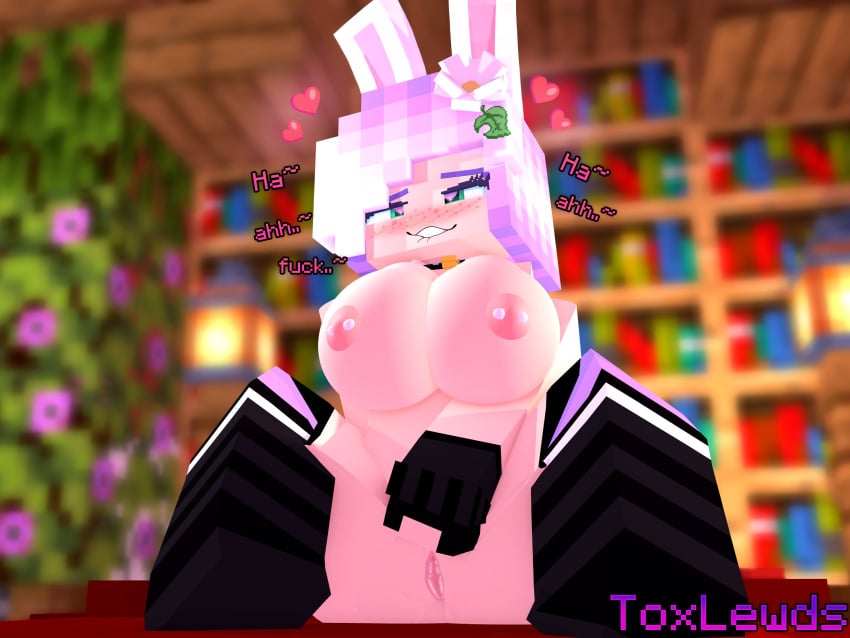 1girls 3d angel_(eeveelewds) anus ass bedroom big_breasts bunny_ears bunny_girl bunny_humanoid eeveelewds erect_nipples female female_only flower_in_hair horny_female inviting_to_sex living_room masturbation mine-imator minecraft multicolored_hair on_bed outside pierced_nipples sitting_down smile solo solo_female stockings tagme wet_pussy