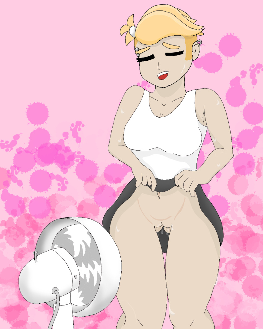 art artist cooling_off flashing hot_day inklureart naked oc olivia pussy_flashing summer sweat sweating