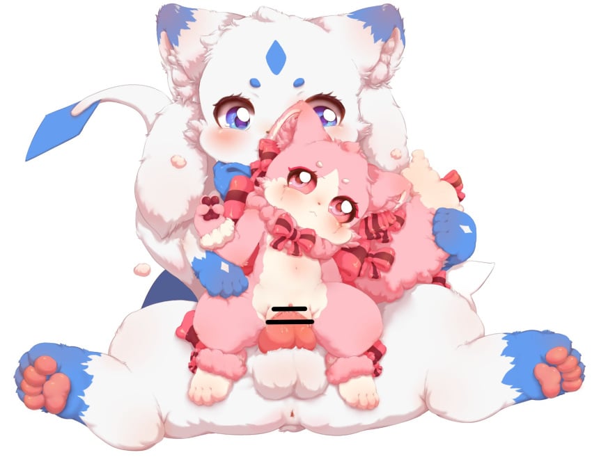 age_difference anthro anthro_on_anthro anthro_penetrated anthro_penetrating anthro_penetrating_anthro blue_body blue_fur connaugh domestic_cat duo felid feline felis female female_penetrated fur hi_res kemono knot male male/female male_penetrating male_penetrating_female mammal penetration penile penile_penetration penis penis_in_pussy pink_body pink_fur sex size_difference tan_body tan_fur vaginal_penetration white_body white_fur younger_penetrated