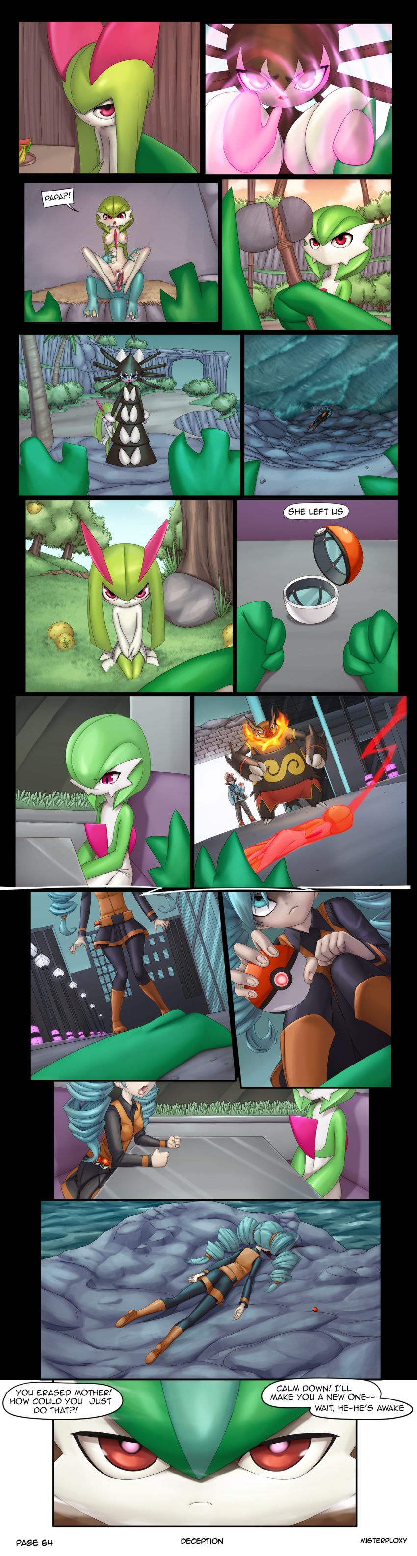 2017 2boys 2girls absurdres anthro blood blue_eyes breasts closed_eyes clothed clothing comic cum cum_in_pussy cum_inside death emboar english_text female gallade gardevoir glowing glowing_eyes golduck gothitelle hair hilbert_(pokemon) human interspecies kirlia male male/female mammal masterploxy navel nintendo nipples open_mouth penetration penis pokemon pokemon_(species) pokemon_bw pokemon_rse pokephilia purple_eyes pussy red_eyes sex straight testicles text tongue vaginal_penetration video_games