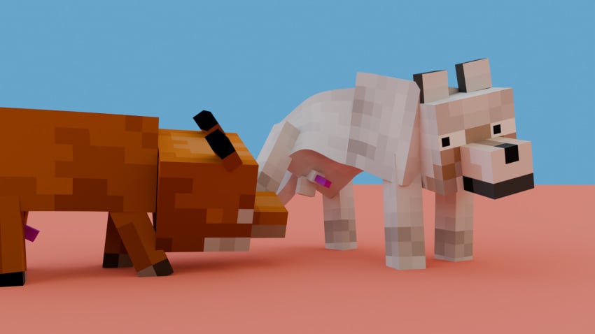 16:9 3d 3d_(artwork) animal_genitalia balls canid canine cirtuusfruit digital_media_(artwork) duo ears_down embarrassed erection feral fox fox_(minecraft) fur genitals hi_res male male/male mammal microsoft minecraft mojang nude orange_body orange_fur pale_wolf_(minecraft) penis penis_sniffing pivoted_ears presenting presenting_balls presenting_penis raised_leg simple_background sniffing spread_legs spreading tail white_body white_fur widescreen wolf_(minecraft) xbox_game_studios