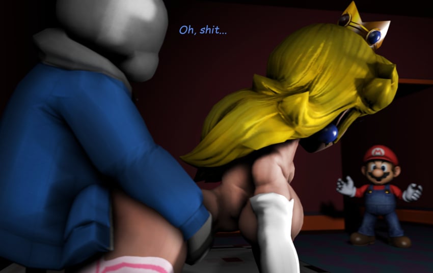 1boy 1female 1girls 1male 3d 3d_(artwork) 3d_model ahe_gao ahegao_face blonde_hair blonde_hair_female blush caught caught_cheating caught_in_the_act cheating crack_pairing crossover cuckold cum_inside dwarf eastern_and_western_character female give_us_your_balls human male male/female male_penetrating male_penetrating_female mario mario_(series) nintendo penetration penis_in_pussy princess_peach sans sfm skeleton source_filmmaker sweat text text_box text_bubble undertale undertale_(series) video_game video_games weird_crossover