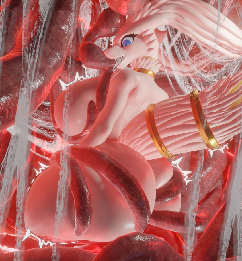 anthro ass big_breasts big_butt blender_(artwork) blender_eevee bodily_fluids breasts cum digital_media_(artwork) face_fucking facefuck female furry generation_5_pokemon genital_fluids hi_res legendary_pokemon nintendo penetration pokemon pokemon_(species) reshiram solo tentacle tentacle_pit thick_thighs thrusting thrusting_into_mouth white_body xlkev