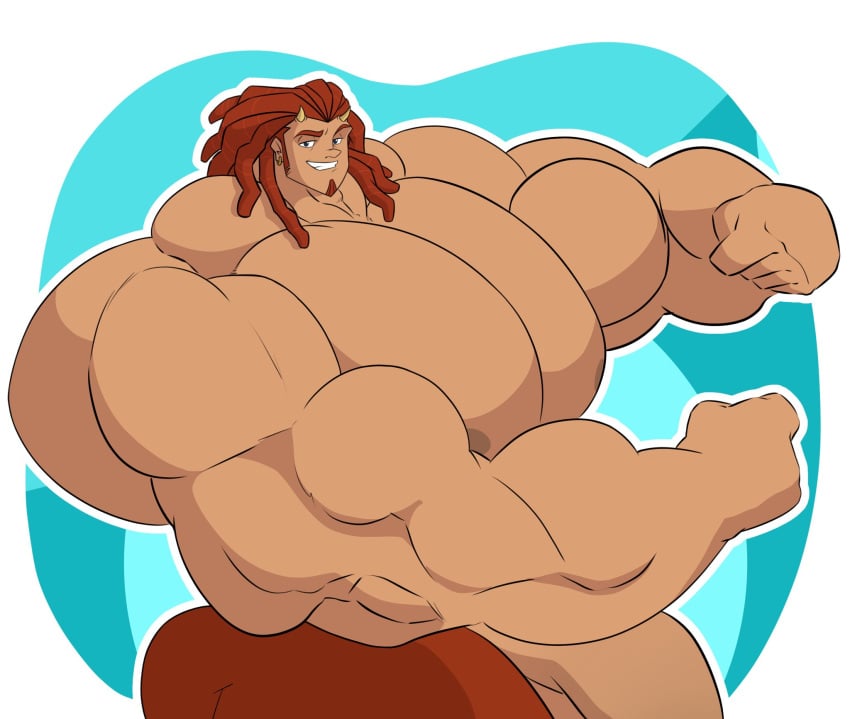 bara big_muscles big_penis class_of_the_titans davinciglen flaccid male male_only muscles muscular mythology nude pan_(class_of_the_titans) pan_(mythology) penis satyr solo solo_male