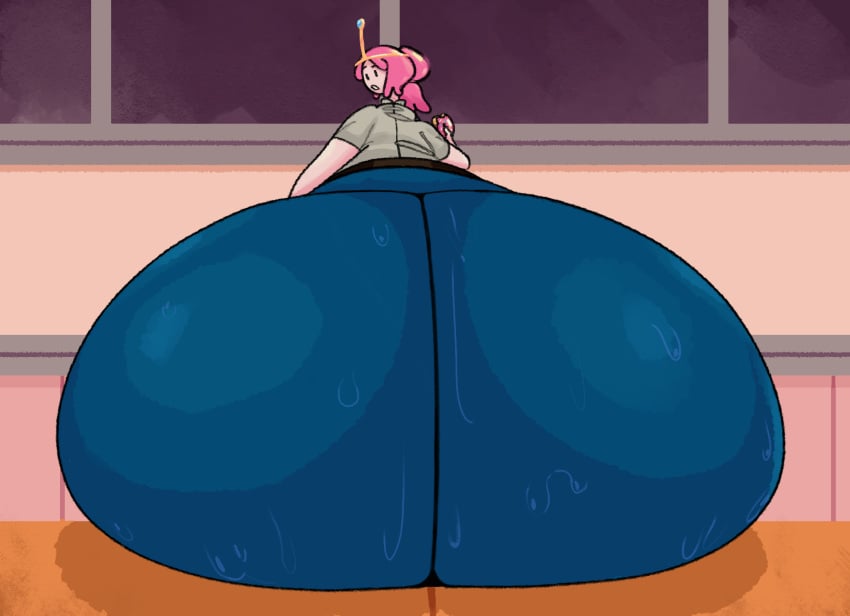 1girls adventure_time chubby doughnut fat_ass huge_ass princess_bubblegum puntthepoodle sitting swamp_ass sweat sweaty wide_hips