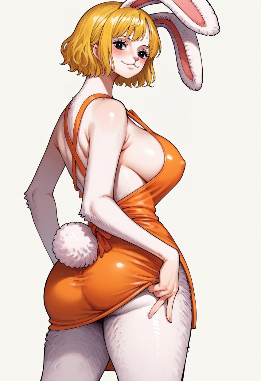 ai_generated apron carrot_(one_piece) female female_only one_piece tease upskirt z4zt3l4 zaztela