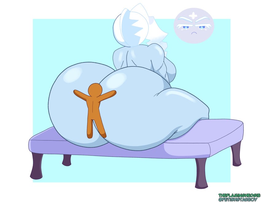 ass ass_focus big_ass big_breasts big_butt breasts cookie_run female female_focus frost_queen_cookie gingerbrave huge_ass huge_butt male size_difference smothering theflaminghedgie