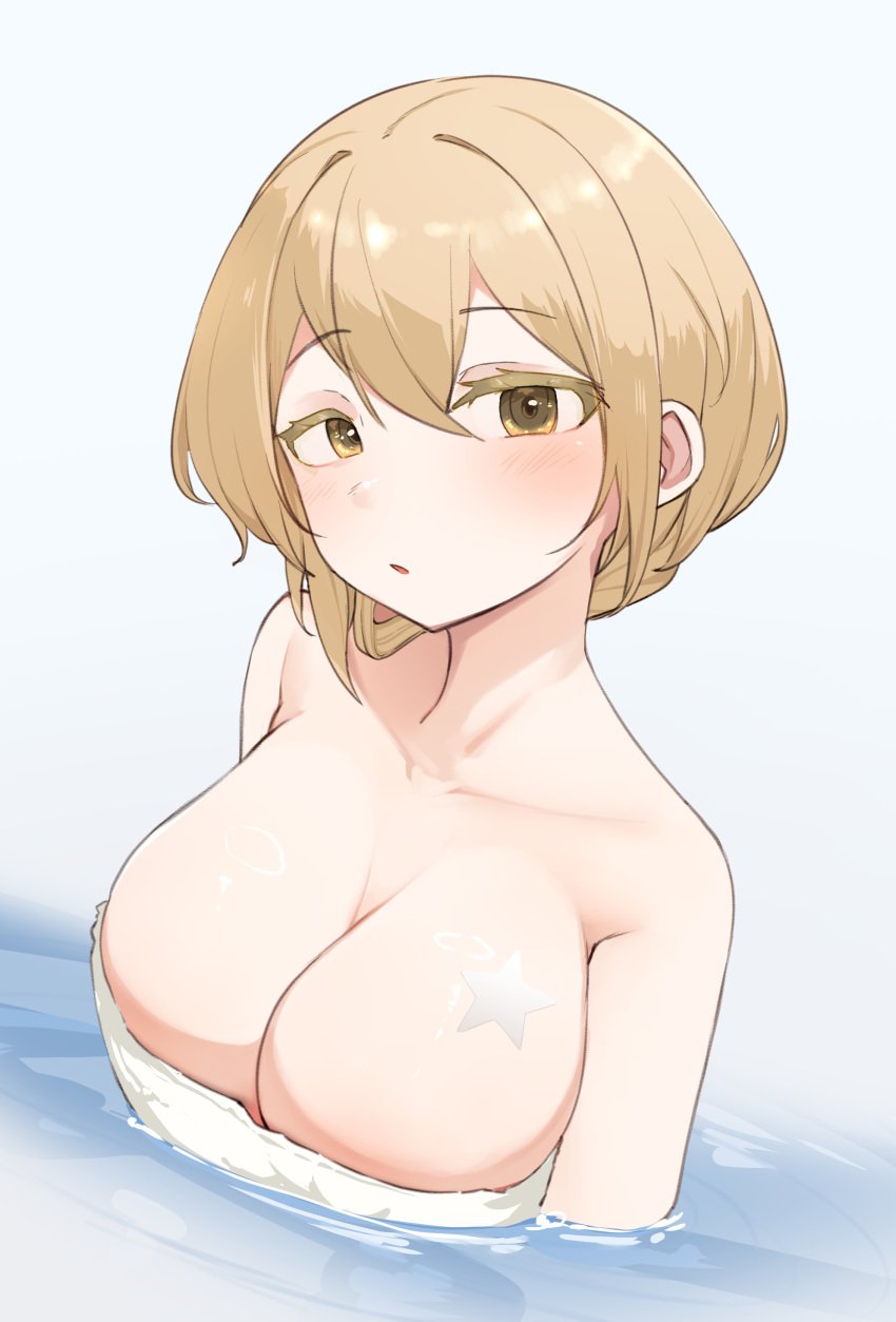 1girls b-29 b-29_(daebom) big_breasts blonde_female blonde_hair blonde_hair_female daebom looking_at_viewer naked naked_female patreon short_hair sticker_on_body tagme war_thunder white_skin yellow_eyes