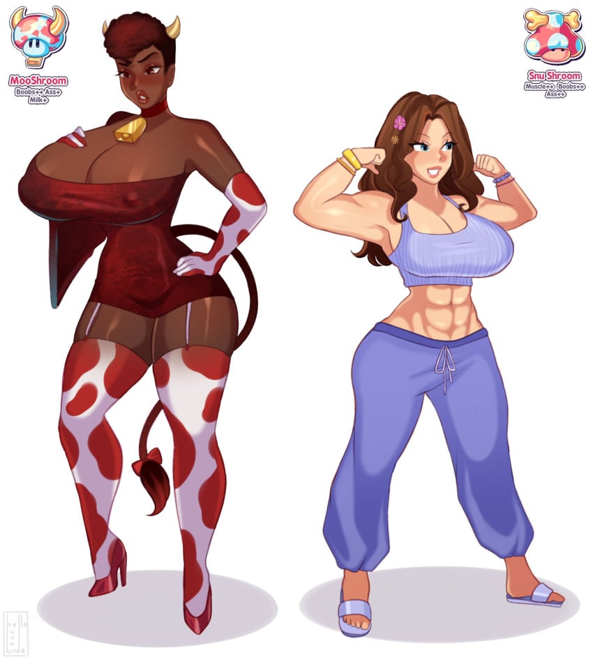 alternate_version_available analyst_hyacinth_(clue) clue_(game) dark-skinned_female female first_porn_of_character hellobirde large_breasts miss_scarlet_(clue) mooshroom multiple_females muscular_female snu_shroom tagme