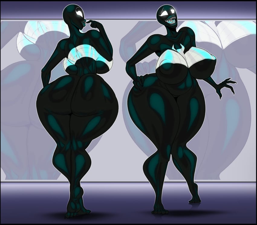 ameizing_lewds female gigantic_breasts huge_ass huge_breasts huge_lips marvel marvel_comics nolollygagging she-venom she-venom_(ameizing_lewds) venom venom_(marvel)