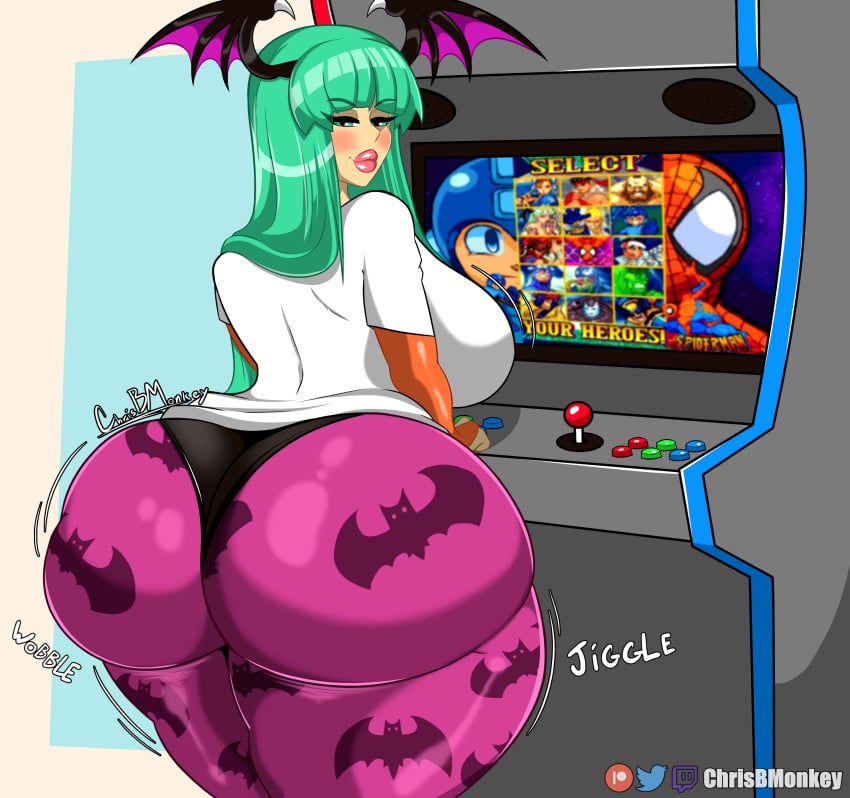 1girls animal_print arcade_machine ass ass_bigger_than_head ass_focus ass_jiggle badonkadonks bat_print big_ass big_breasts big_butt bimbo bimbo_lip bimbo_lips bimbofication bimbofied breasts bubble_ass bubble_butt capcom chrisbmonkey curvy curvy_body curvy_female curvy_figure curvy_hips darkstalkers dick_sucking_lips female female_only giant_ass green_eyes green_hair head_wings huge_ass huge_breasts huge_butt humanoid hyper hyper_ass hyper_butt jiggle jiggling_ass large_ass large_breasts long_hair marvel marvel_comics marvel_vs._capcom massive_ass massive_butt mature morrigan_aensland plump plump_ass rear_view seducing seductive self_upload succubus thick thick_ass thick_thighs wobble wobbling wobbling_ass