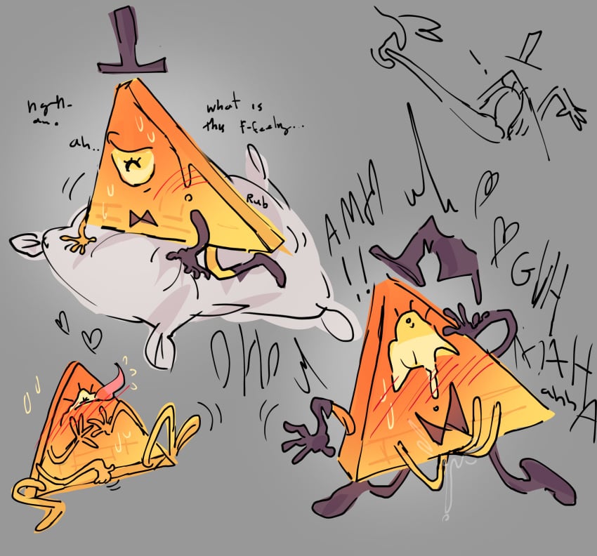 bill_cipher flustered gravity_falls masturbation no_genitals not_human virgin