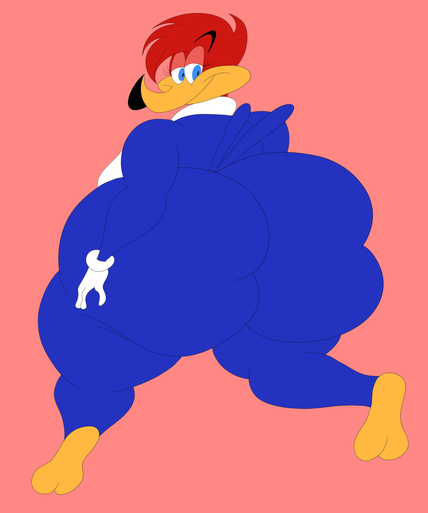 2024 2d 2d_(artwork) 2d_artwork anthro ass avian big_butt bird bird_girl blastprocessing16 digital_art digital_drawing_(artwork) digital_media_(artwork) furry furry_female huge_ass huge_butt looking_back solo the_woody_woodpecker_show thick thick_thighs universal_studios winnie_woodpecker woodpecker