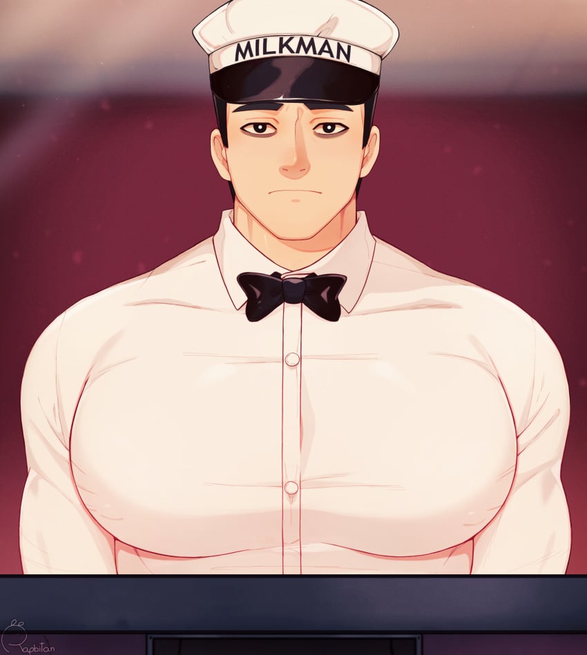 bara clothing francis_mosses male male_only milkman muscular_male no_visible_genitalia pecs rapbitan that's_not_my_neighbor tight_clothing